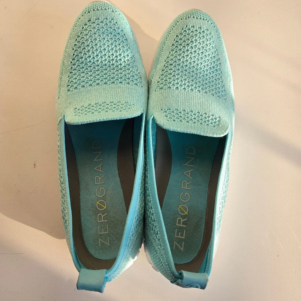 Cole Haan Zerogrand Stitchlite Aqua Knit Slip On‎ Loafer Sneakers Womens Size 7B